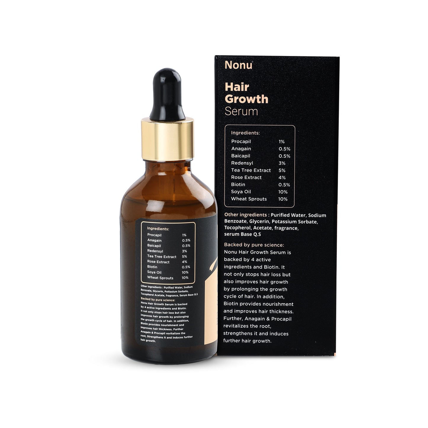 Hair Care Serum | 100% Natural | made with Redensyl 3%, Procapil, Anagain,  Baicapil & Biotin