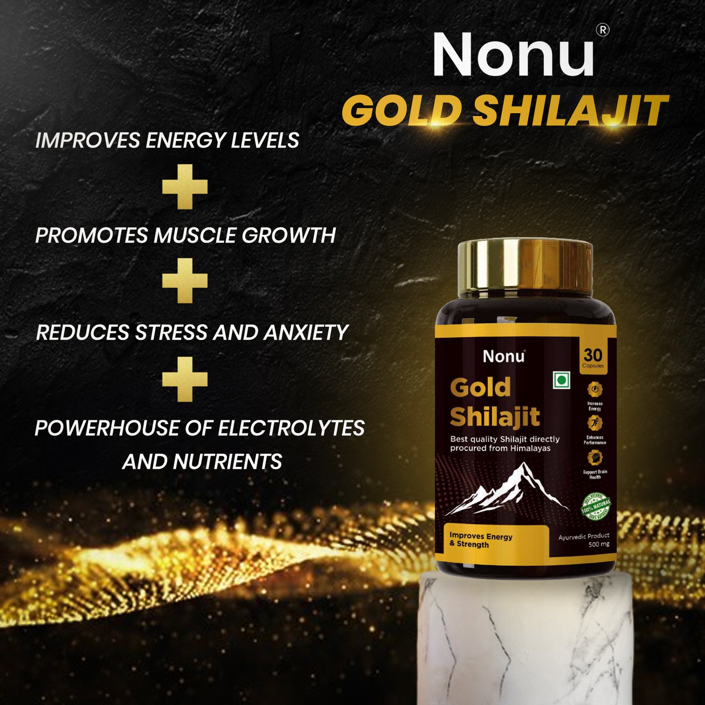 Premium 24K Gold Shilajit - Elevate Your Strength & Improves Performance